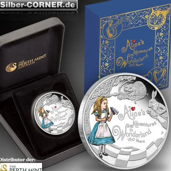 Alice im Wunderland 1 Oz Silber Proof + Box + COA *