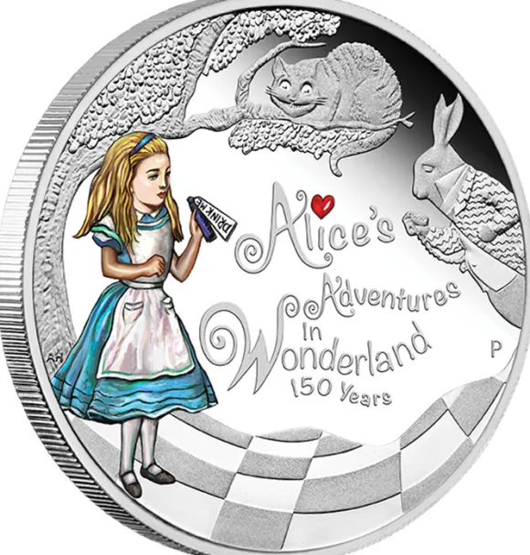 Alice im Wunderland 1 Oz Silber Proof + Box + COA *