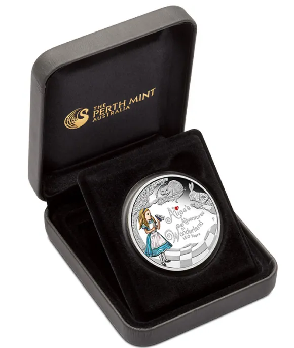 Alice im Wunderland 1 Oz Silber Proof + Box + COA *