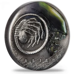 Alien - 40 Jahre - 2 Unzen Silber Antik Finish + Aufsteller*