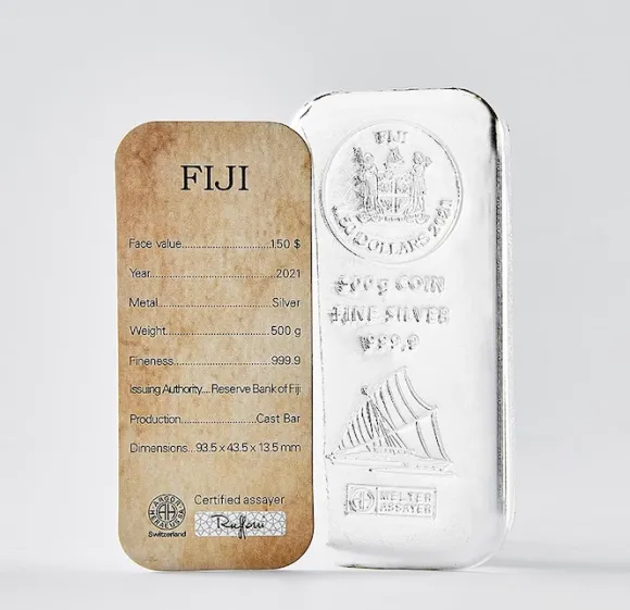 Argor Heraeus Fiji 500 Gramm Münzbarren Silber*