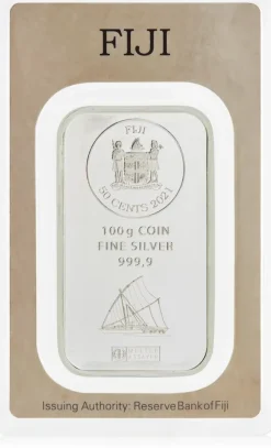 Argor Heraeus Fiji 100 Gramm Münzbarren Silber*