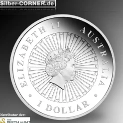 Austraian Opal Series - Python 1 OZ Silber Proof 2015 +Box +COA *
