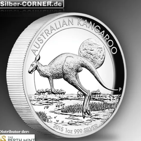 Australien Känguru 1 Oz Silber High Relief 2015 + Box*