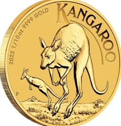 Australien Känguru 1/10 Unze Gold 2022