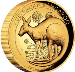 Australien Känguru 2 Unzen Goldmünze High Relief 2021