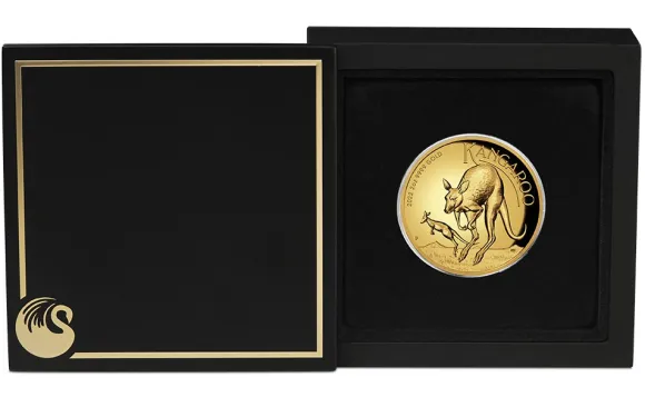 Australien Känguru 2 Unzen Goldmünze High Relief 2022