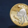 Australien Känguru 2 Unzen Silber Reverse Gilded + Box + COA (Umverpackung beschädigt !! )*