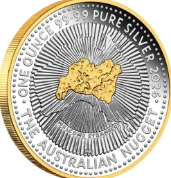 Australien Nugget 40 Jahre 1 Unze Silber vergoldet Proof 2026 +Box +COA