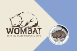 Australien Wombat 1 Oz Silber coloriert 2023 im Blister*