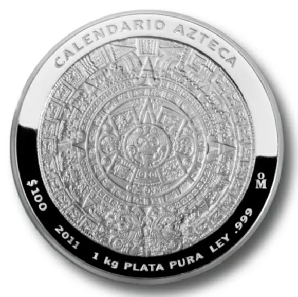 Aztekenkalender 1 KG Silber 2011 Prooflike +Box +COA*