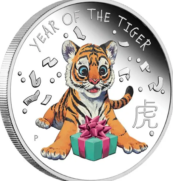 Baby Tiger 1/2 Unze Silber Proof coloriert +Box +Zertifikat*