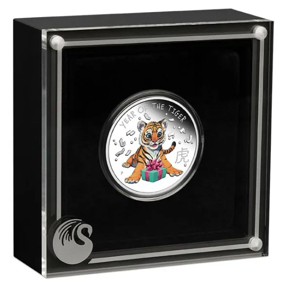 Baby Tiger 1/2 Unze Silber Proof coloriert +Box +Zertifikat*