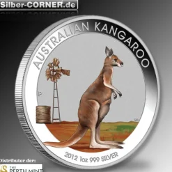 Beijing Coin Exposition Kangaroo 2012 1 Oz Silber farbig*