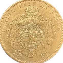 Belgien Leopold II. 20 Francs Goldmünze