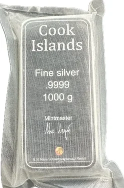 B.H. Mayer´s 1 Kg Silber Münzbarren Cook Island 30 CID*