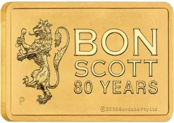 Bon Scott 1 Gramm Goldbarren 80igster Geburtstag