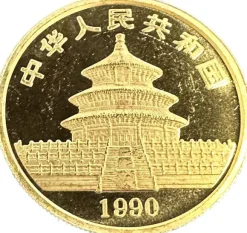 China Panda 1 Unze Gold 1990