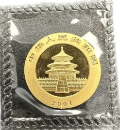 China Panda 1 Unze Gold 2001