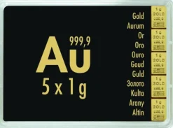 Combibar 5 x 1 Gramm Goldbarren Tafel