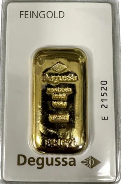 Degussa 100 Gramm Goldbarren gegossen