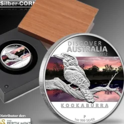 Discover Australia - Kookaburra 1 OZ Silber Proof + Box + COA*