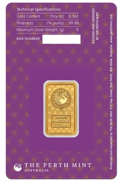 Diwali 5 Gramm Goldbarren Perth Mint