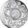 Double Dragon with Mother of Pearl 2 Oz Silber Proof 2024 +Box +COA*