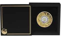 Double Dragon with Mother of Pearl 2 Oz Gold Proof +Box +COA
