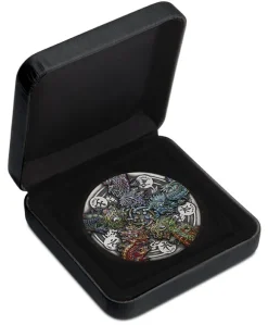 Dragon and the five elements 5 Oz Silber Antik Finish +Box +COA*