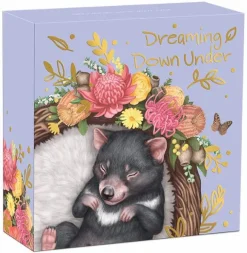 Dreaming down Under - Tasmanian Devil - 1/2 Oz Silber Proof +Box COA*