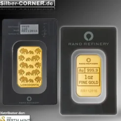 Elefant 1 Oz Goldbarren Rand Refinery