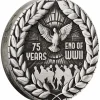 End of WW2 75th Anniversary 2 Oz Silber Antik +Box +COA*