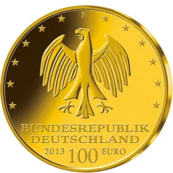 100 Euro - Dessau - Wörlitz - Goldmünze 2013 + Box + CoA