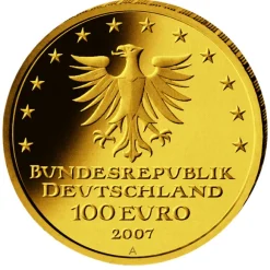 100 Euro - Lübeck - Goldmünze 2007 +Box +COA