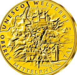 100 Euro - Oberes Mittelrheintal - Goldmünze 2015 +Box +COA