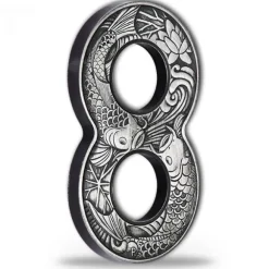 Figure Eight - Koi Fish - 2 Unzen Silber Antik Finish 2019*