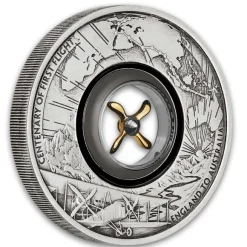 First Flight Eng to Aus 2 oz Antik Silber 2019*