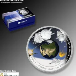 First Man in Space - Yuri Gagarin - 1 Oz SIlber Proof 2008*
