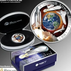 First Space Shuttle 1 Unze Silber Proof 2010 +Box +COA*
