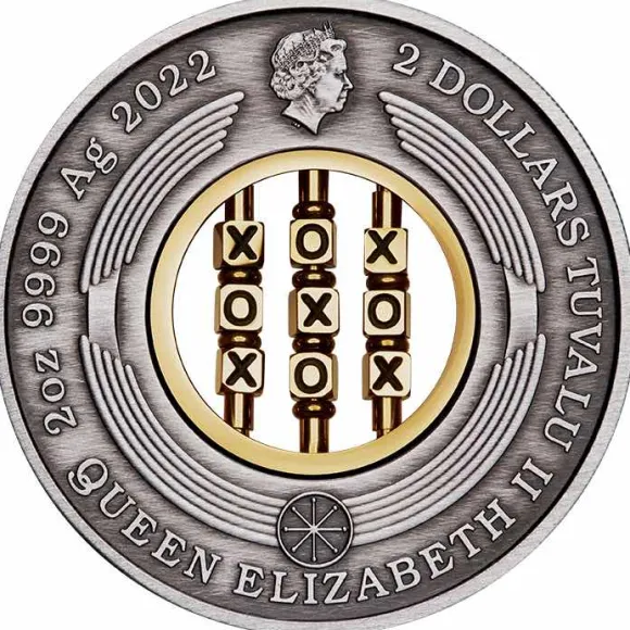 Games through the Ages - 2 Oz Silber Antik 2022 +Box +COA*