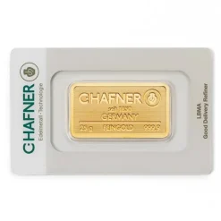 25 Gramm Goldbarren C. Hafner