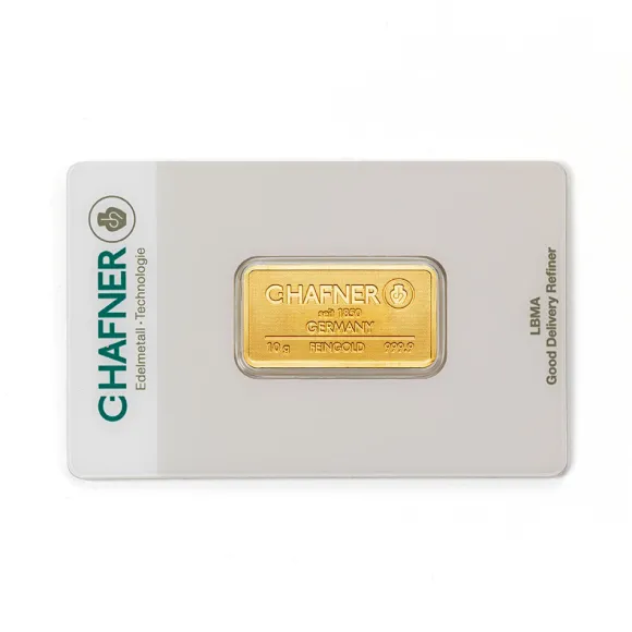 10 Gramm Goldbarren C. Hafner geprägt
