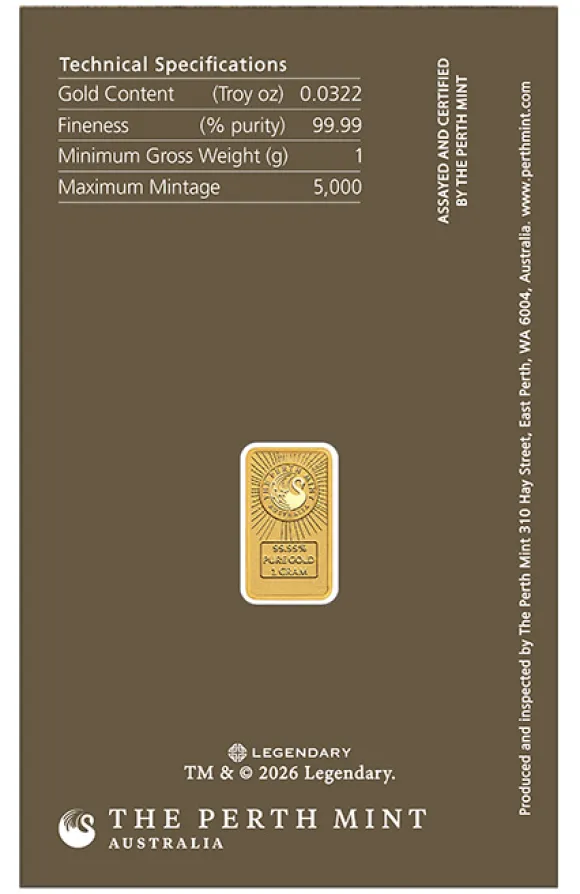 1 Gramm Goldbarren Dune - Perth Mint
