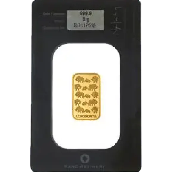 5 Gramm Goldbarren Elefant Rand Refinery