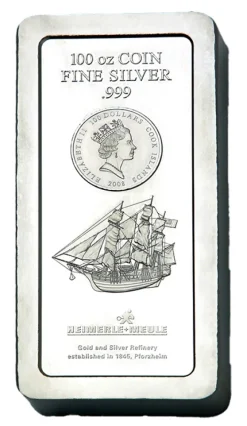 Heimerle + Meule 100 Oz Silber Münzbarren 100 CID *