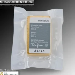 Heraeus 250 Gramm Goldbarren
