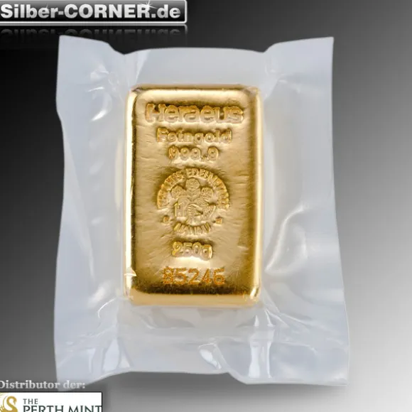 Heraeus 250 Gramm Goldbarren