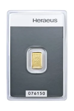 Heraeus 1 Gramm Goldbarren