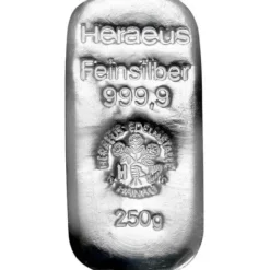 Heraeus 250 Gramm Silberbarren (regelbesteuert)